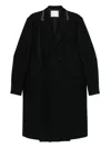 Sacai Double-breasted Coat In Black