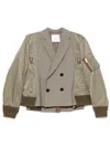 Sacai Double-breasted Bomber Jacket In 550