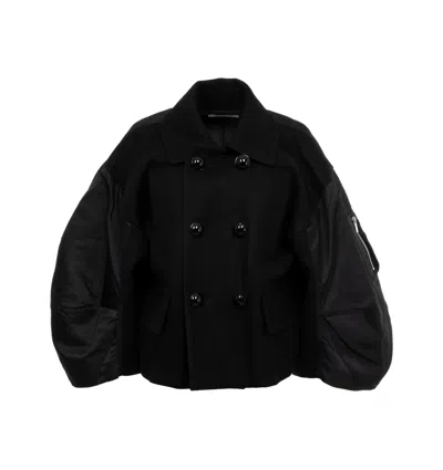 SACAI SACAI DOUBLE-BREASTED CROPPED JACKET
