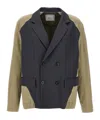 Sacai Doeskin Mix Jacket In Black