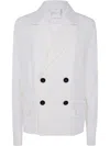Sacai Double-breasted Jacket In White