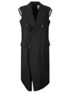 Sacai Suiting Long Vest In Black