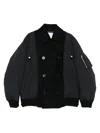 Sacai Double-breasted Wool Jacket In Black