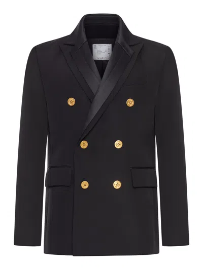 Sacai Double-face Cotton And Silk Jacket In Multi