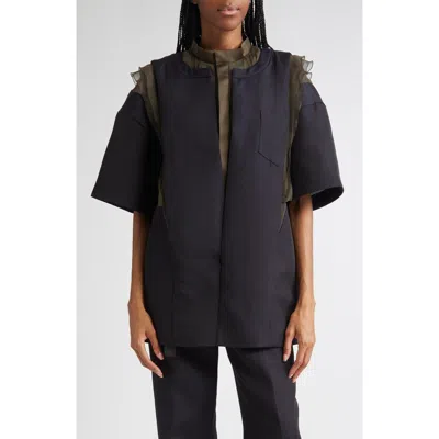 Sacai Double Face Mixed Media Top