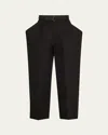 Sacai Double Face Silk Cotton Pants In Black