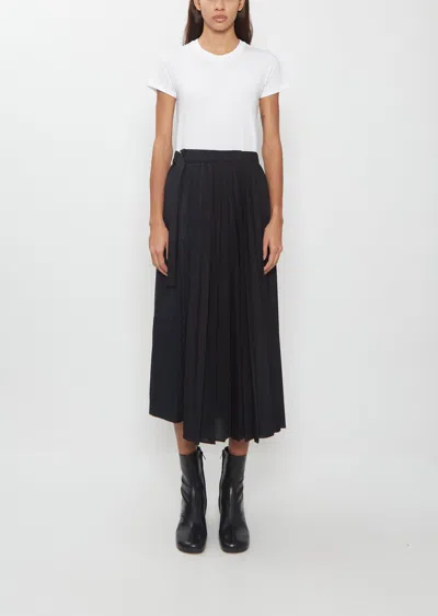 Sacai Double Faced Herringbone X Suiting Skirt In Black