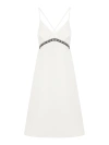 Sacai Double-faced Silk Cotton Dress In White