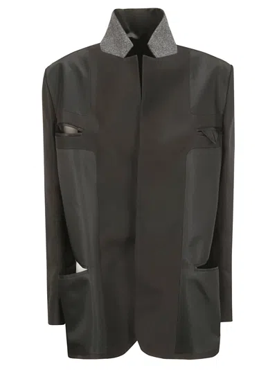 Sacai Double-faced Silk Cotton Jacket In Black