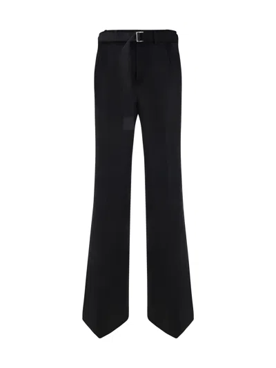 Sacai Double-faced Silk Cotton Pants In Black