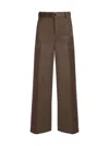 Sacai Double-faced Silk Cotton Pants In Beige