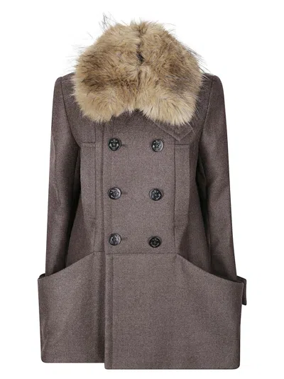 SACAI DOUBLE-FACED WOOL MELTON COAT