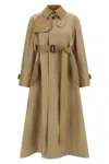 Sacai Double-layer Collared Trench Coat In Brown
