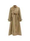Sacai Double-layer Collared Trench Coat In Brown
