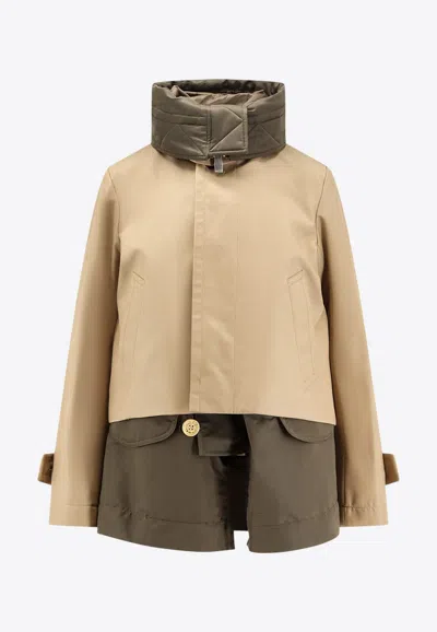 SACAI DOUBLE-LAYER CROPPED JACKET