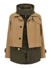 Sacai Double Layer Jacket Puffer Jackets Multicolor In Multi