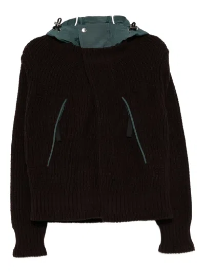 Sacai Double-layer Jumper In Brown