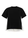 Sacai Double Layer T-shirt In Black