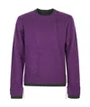 Sacai Men's Mohair Knit Layered Crewneck Sweater In Purple