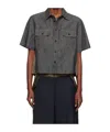 Sacai Double-pocket Denim Shirt In Gray