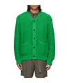 Sacai Green Loose Thread Cardigan In Green