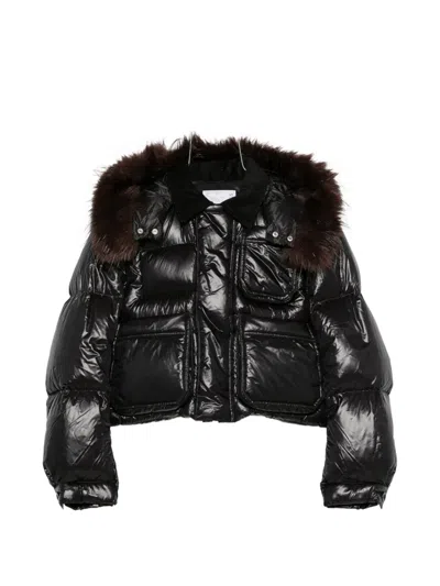 Sacai Double-breasted Jacket In Black