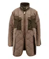 Sacai Padded And Quilted Jacket With Nylon Inserts In Beige