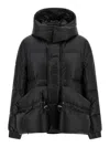 Sacai Black Nylon Down Jacket With Drawstring In Black