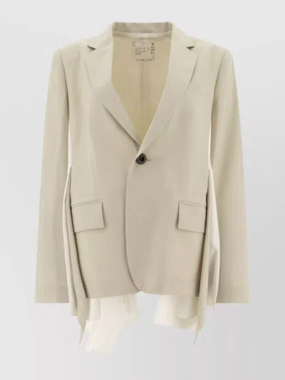 Sacai Draped Lapel Blazer Flap Pockets In Black