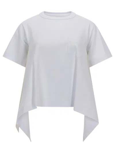 Sacai Draped T-shirt In White