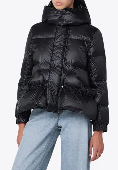 Sacai Drawstring Down Jacket In Black
