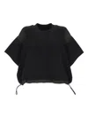 Sacai Drawstring Knitted Top In Black