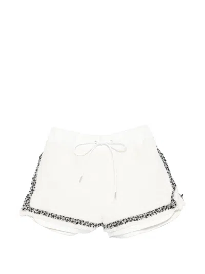 Sacai Drawstring Trim Shorts In White