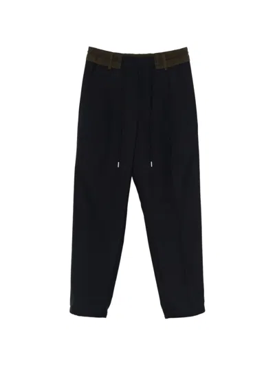 Sacai Drawstring Trousers In Black