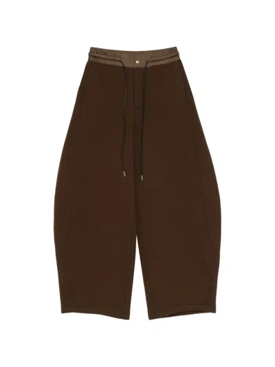 Sacai Drawstring Trousers In Brown