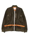 Sacai Khaki Nylon Twill Blouson Bomber Jacket In Multi
