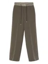 Sacai Drawstring-waist Trousers In Green