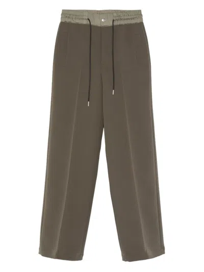 Sacai Drawstring-waist Trousers In Green
