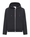 Sacai Wool Melton X Sponge Sweat Hoodie In Black