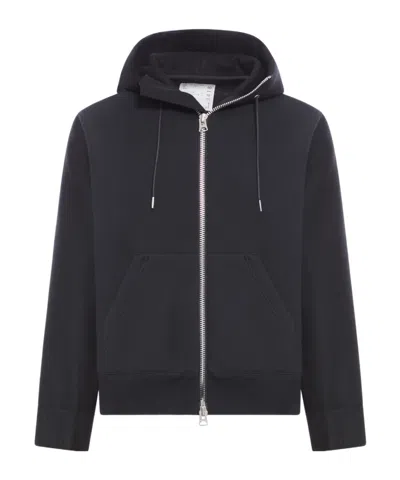 SACAI SACAI DRAWSTRING ZIP UP HOODIE