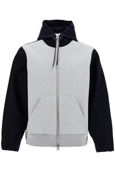 SACAI DRAWSTRING ZIP-UP HOODIE