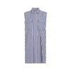 Sacai Navy Blue Stripes Cotton Thomas Mason Dress In Blue