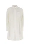 Sacai White Poplin Shirt Dress In Multi