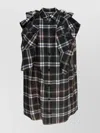 Sacai Dress Plaid Pattern Chest Pockets In Multi