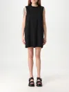 Sacai Crewneck Mini Dress In Black
