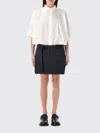 Sacai Cotton Poplin X Wool Mini Dress In Schwarz