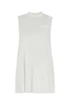 Sacai Mini Dress In Satin Cotton In White