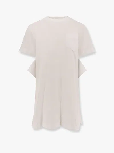 SACAI DRESS WITH DRAPED COTTON INSERTS ON THE BACK
