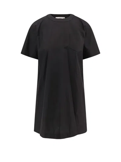 Sacai Dress With Draped Cotton Inserts On The Back In Black