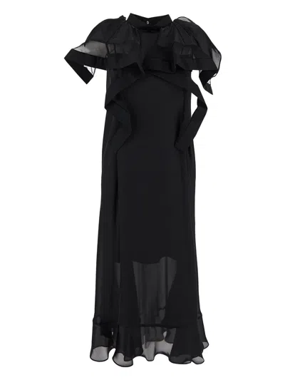 Sacai Dress Woman In Black